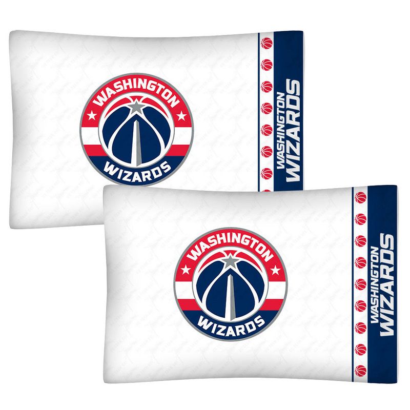 2pc NBA Pillowcase Set Basketball Team Logo Bedding Pillow Covers - Washington Wizards..