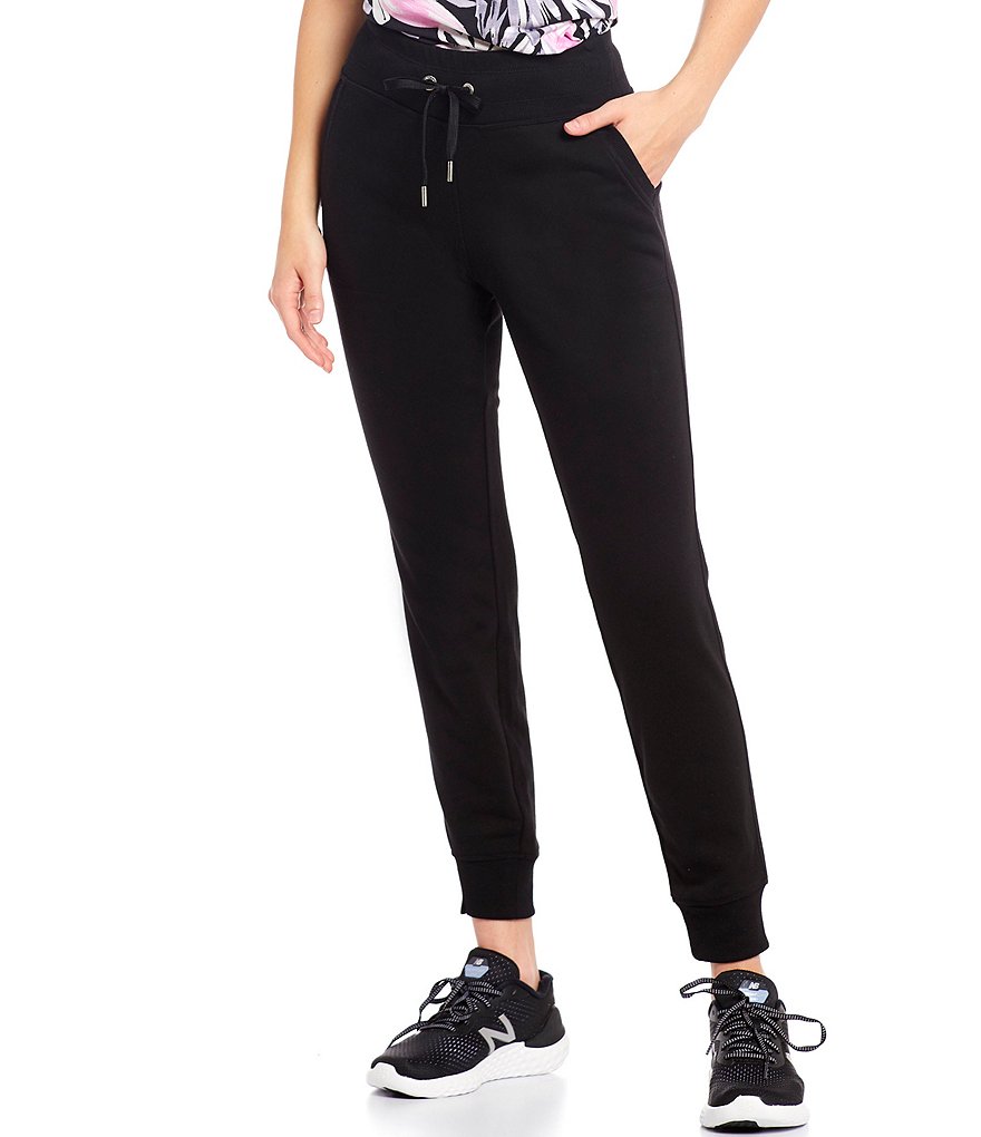 Calvin Klein Performance Rib Trim Terry Jogger Pants With Pockets