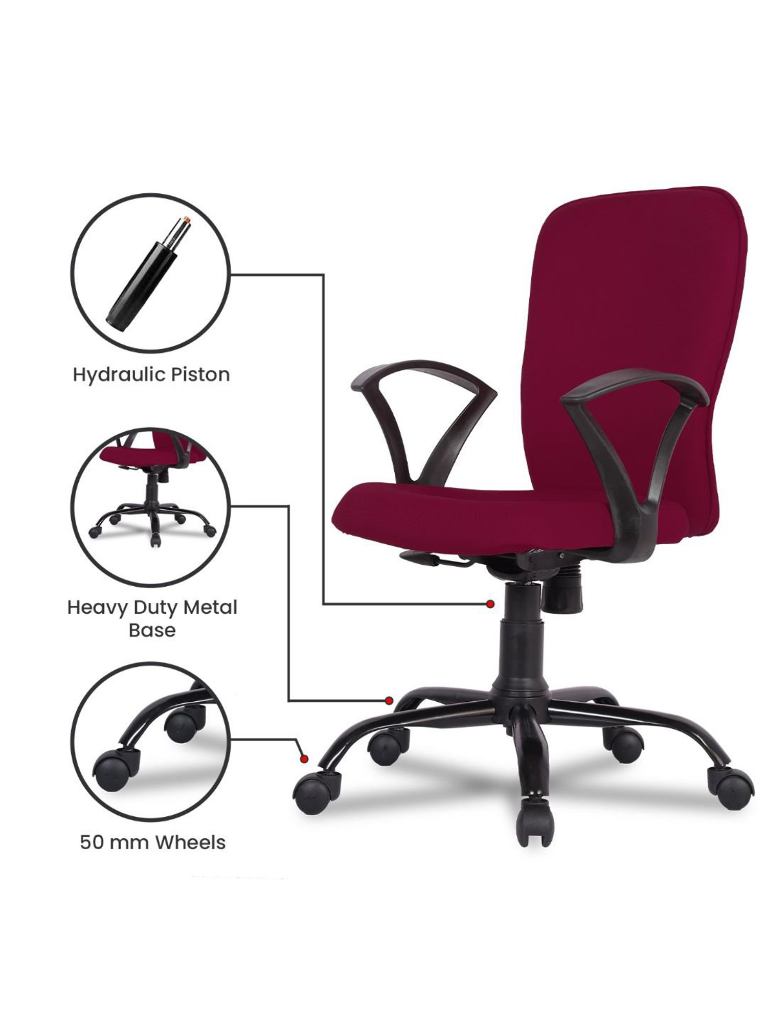 Green Soul Seoul-X Maroon Foam Ergonomic Office Chair