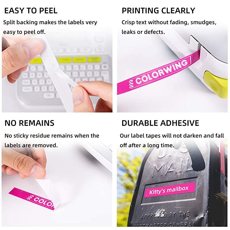 Compatible 1 Inch Label Tape Replacement for Brother TZe251 Ptouch Label Tape 24mm 094 Laminated White TZe251 TZe TZ Tape for Brother PTouch PTD600 PTP710BT PTP750W Label Maker 4Pack