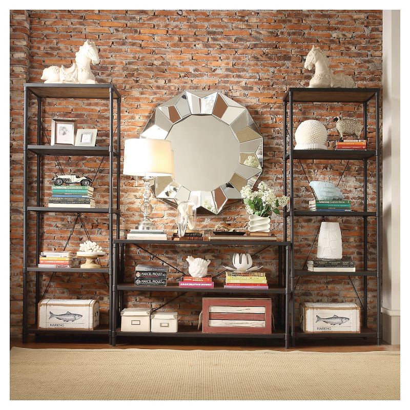 74.25" Webster 4 Shelf Mixed Media Bookshelf Black - Inspire Q