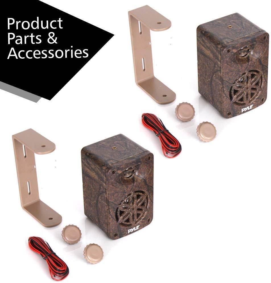 Dual Waterproof Outdoor Speaker System - 3.5 Inch Pair 3-Way Weatherproof Wall/Ceiling Mounted Camo Style Mini Dual Speakers w/Heavy Duty Grill, Universal Mount, Patio, Indoor Use - Pyle PLMR24DK