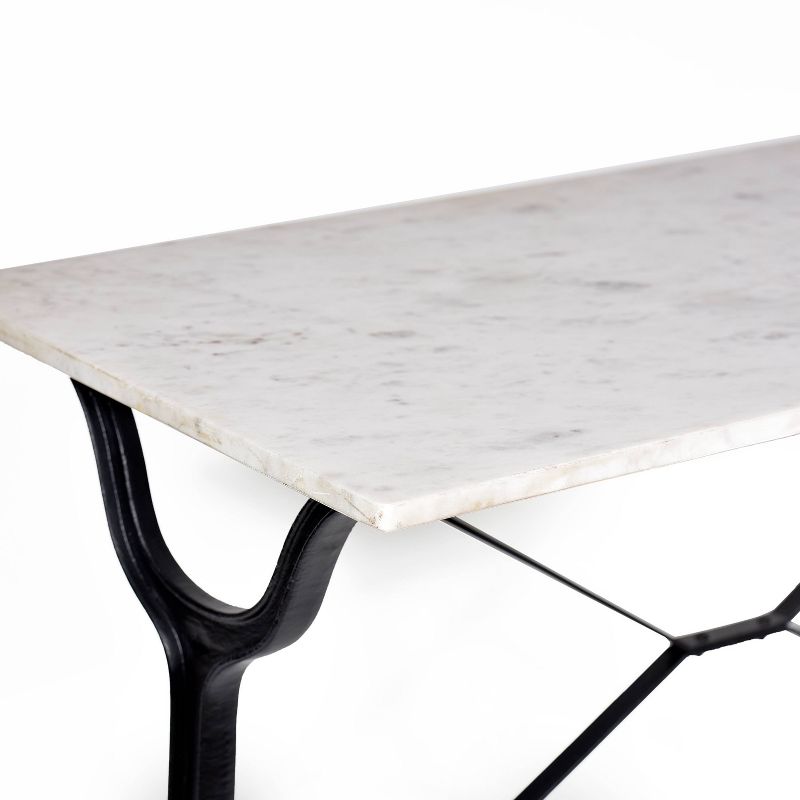 Draven Marble Top Console Table White/Black - Carolina Chair & Table