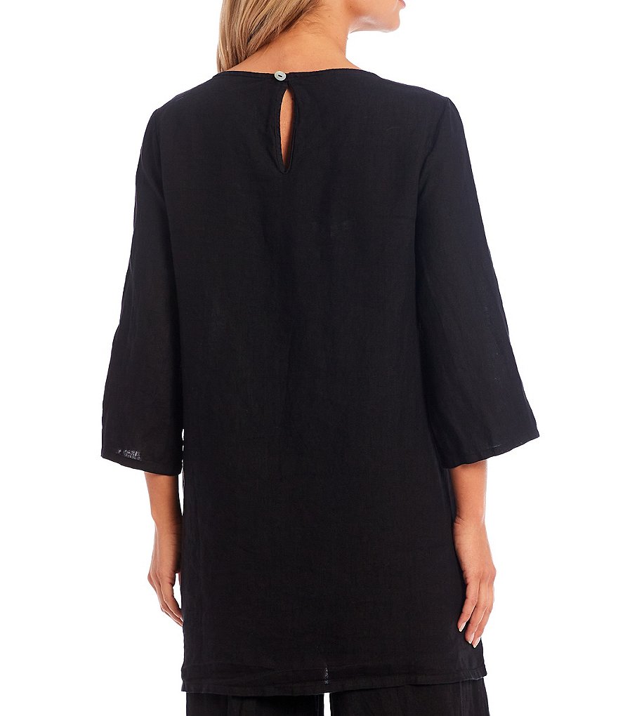 Bryn Walker Twyla 3/4 Sleeve Light Linen Pocket Tunic