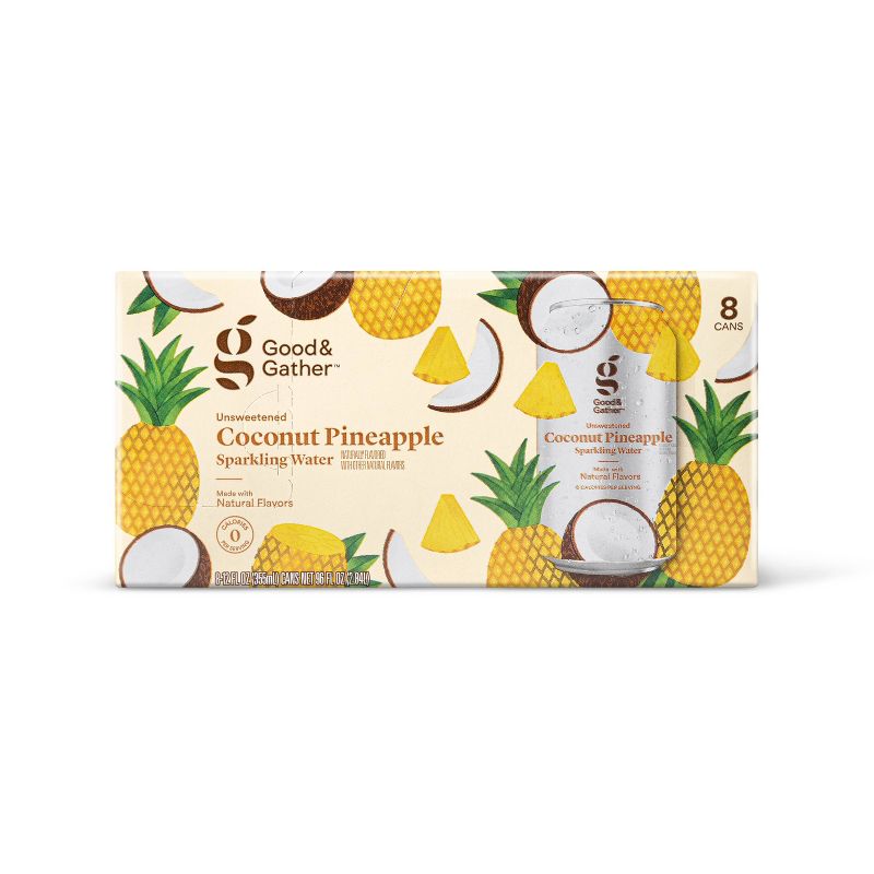 Coconut Pineapple Sparkling Water - 8pk/12 fl oz Cans - Good & Gather™