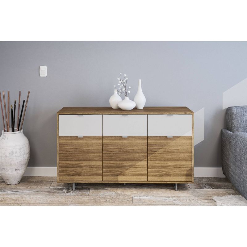 53" Hamilton Sideboard Walnut and White - Chique