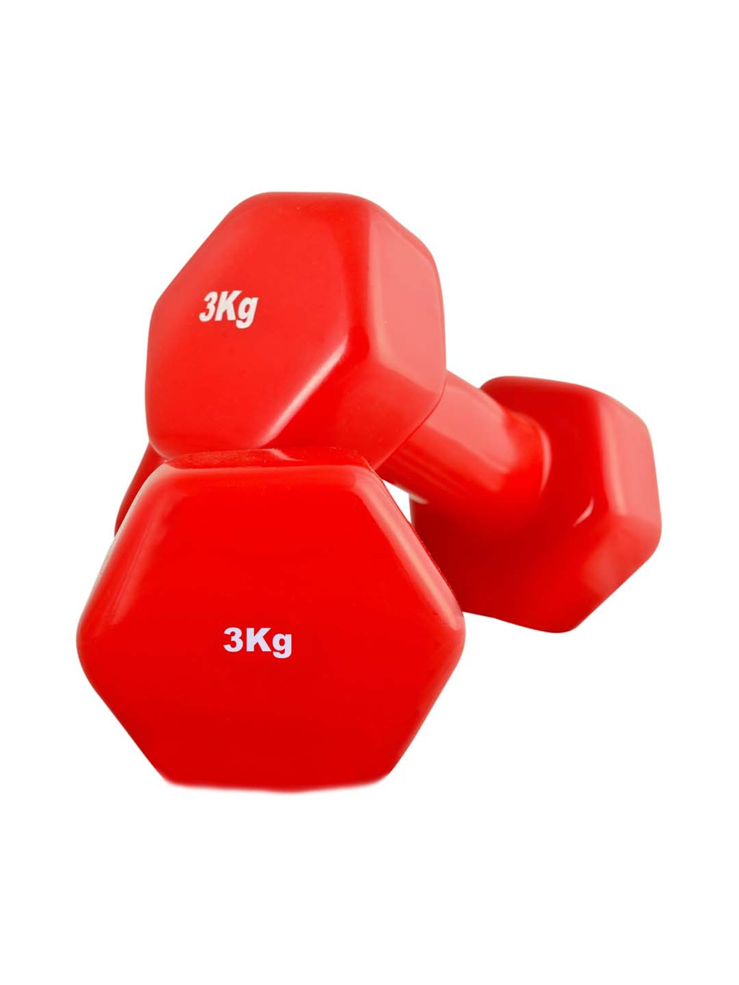 SportSoul Red Vinyl Dumbbell (3Kg X 2 )