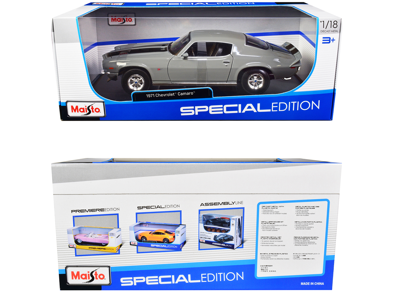 1969 Chevrolet Camaro Z/28 Carolina Blue with White Stripes Limited Edition to 420 pieces Worldwide 1/18 Diecast Model Car by ACME
