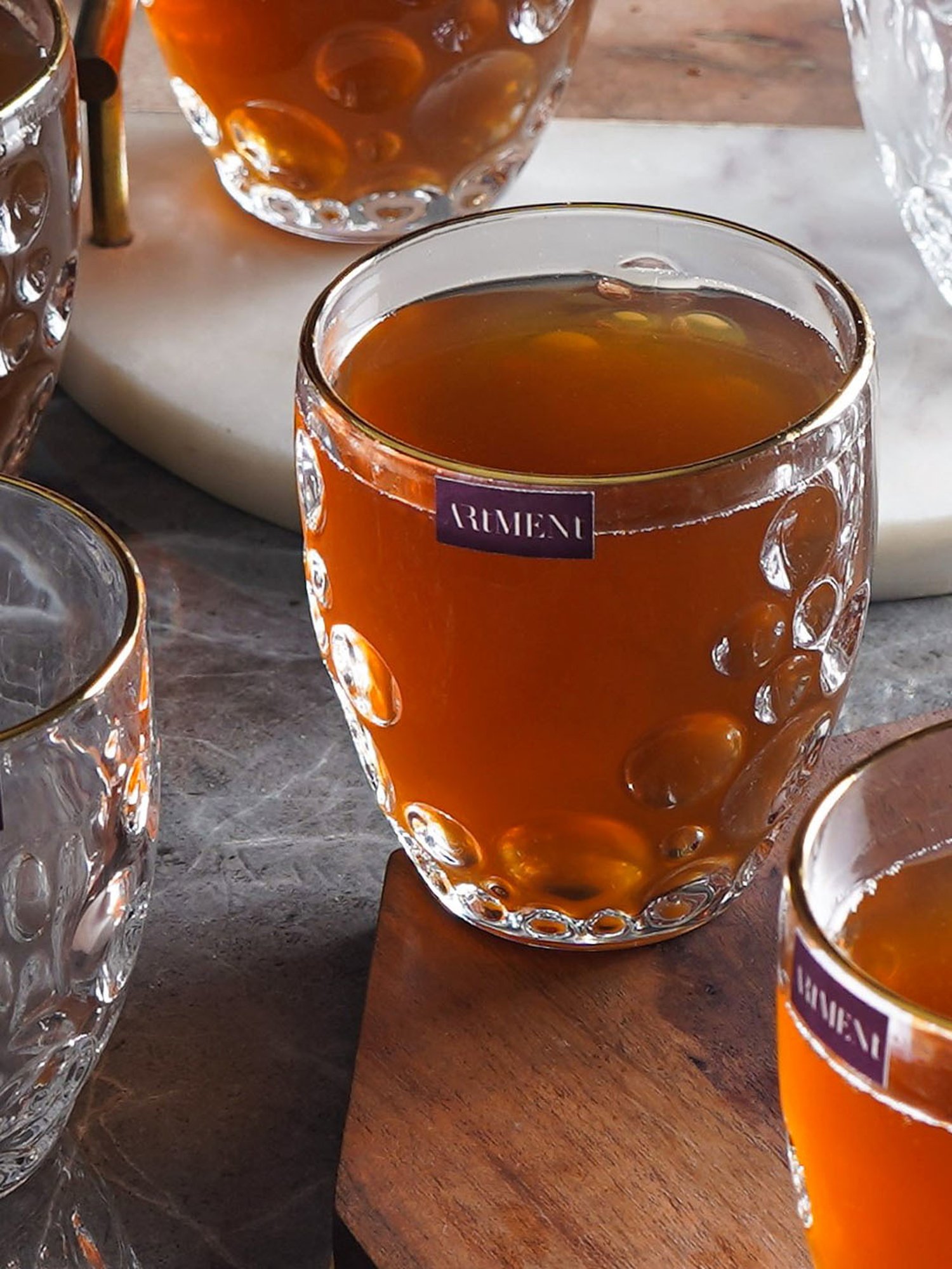 The Artment Transparent Glass Solid Whiskey Glasses - Pack of 4