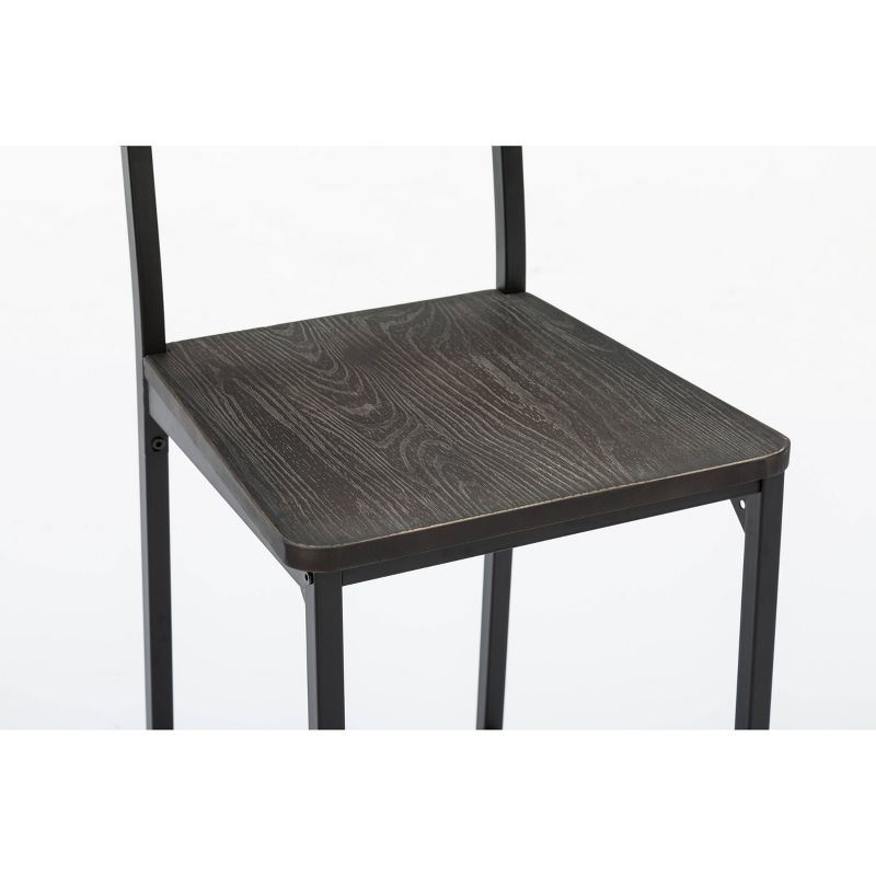 Set of 2 24" Americano Counter Height Barstool Walnut Finish Distressed Black - Boraam