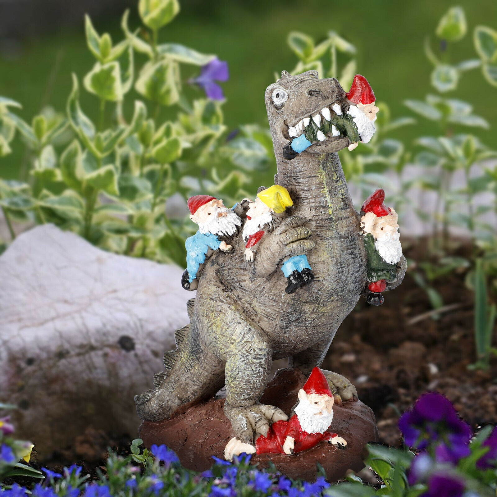 Dinosaur Eng Gnome Garden Decoron Outdoor Decor Ornaments Statue Model Art