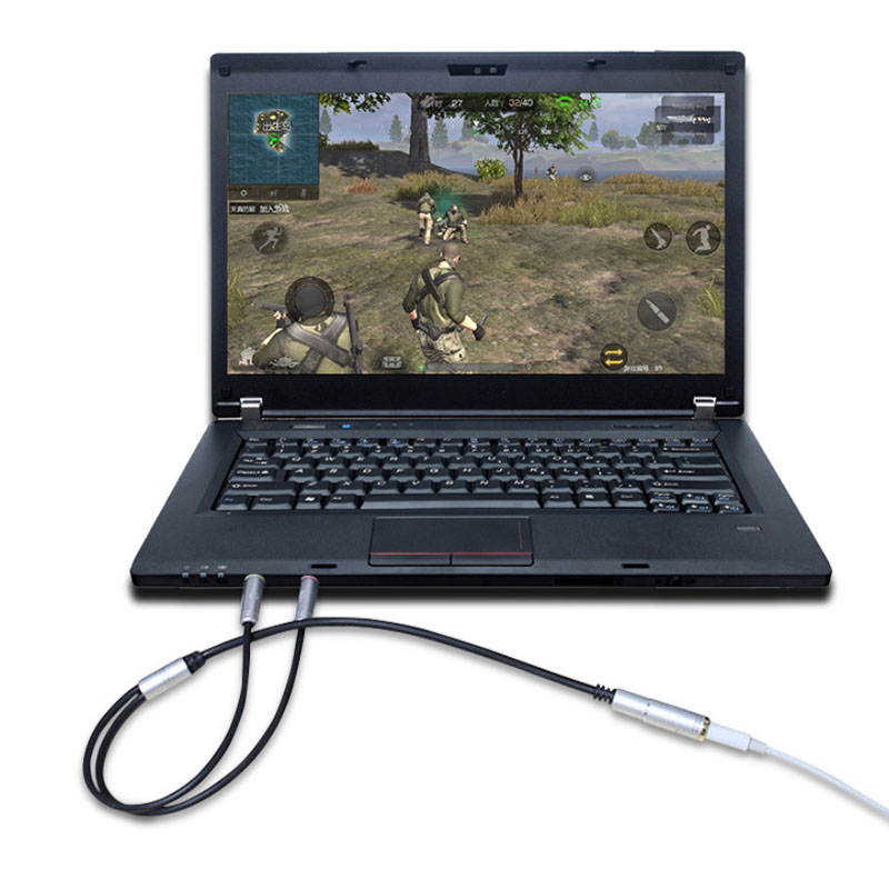 Headset Adapter Headphone Mic Y Splitter Cable,for PC 3.5mm Female with Headphone/Microphone Transform to 2 Dual 3.5mm Male for Laptop/Phone/PC Black