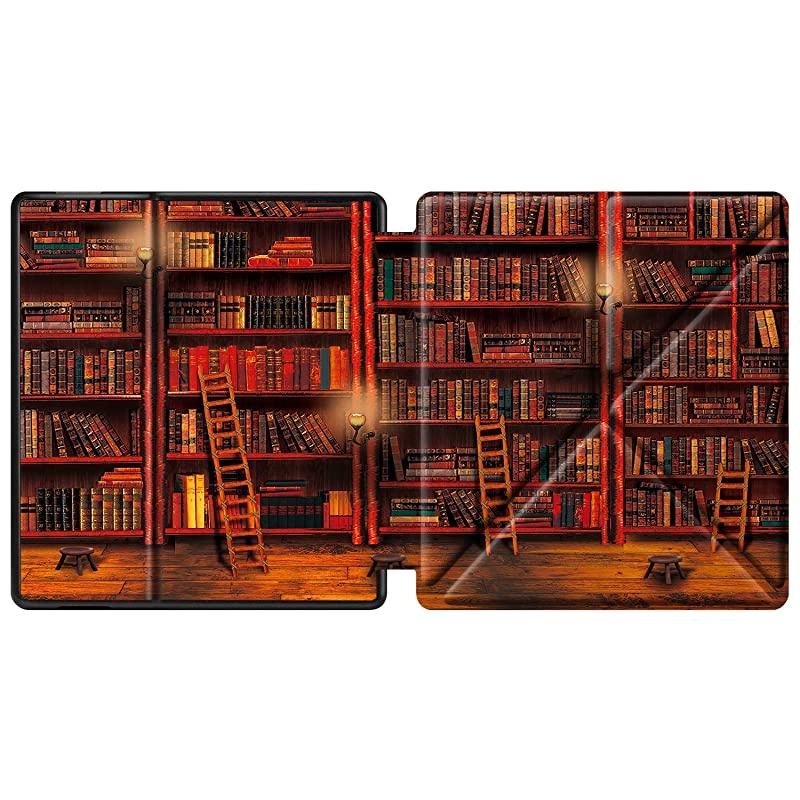 Origami Case for All-New Kindle Oasis (10th Generation, 2019 Release and 9th Generation, 2017 Release) - Slim Fit Stand Cover Support Hands Free Reading with Auto Wake Sleep, Library