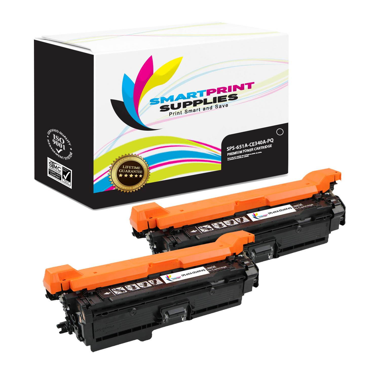 Smart Print Supplies Compatible 651A CE340A Black Premium Toner Cartridge Replacement for HP Color LaserJet MFP M775 M775D, Enterprise 700 M775DN M775F M775Z+ Printers (13,500 Pages)-2 Pack
