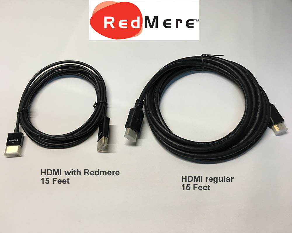 AYA 15Ft (15 Feet) Ultra Slim HDMI Cable with Redmere Supports Ethernet, 3D, 4K and Audio Return