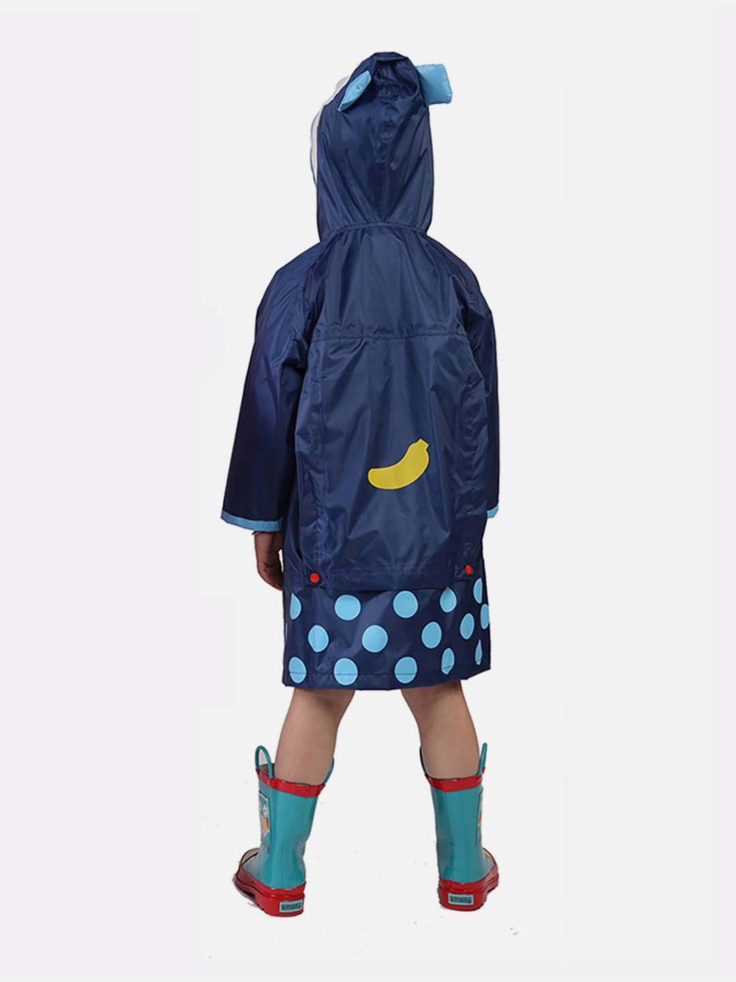 Little Surprise Box Kids Yellow Printed Full Sleeves Raincoat