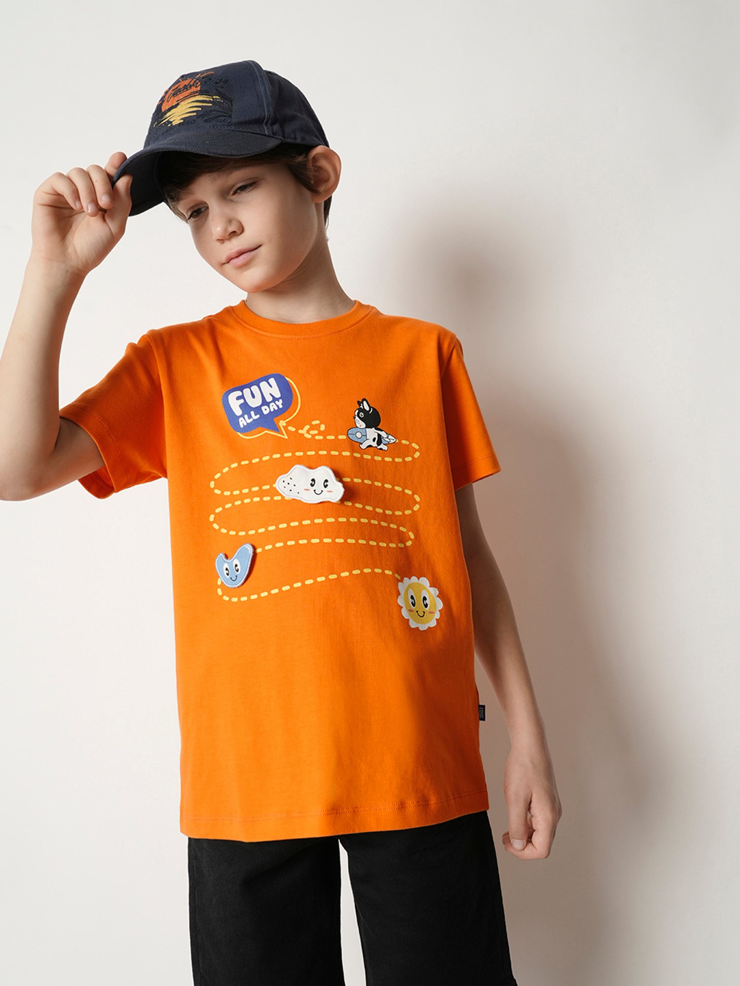 Jack & Jones Junior Orange Printed T-shirt
