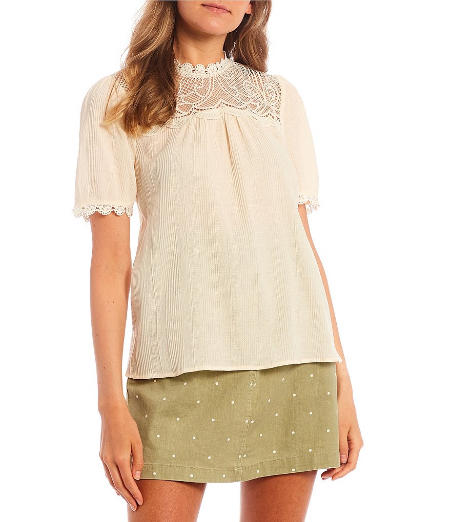 June & Hudson Short Tie Sleeve Knit Tee