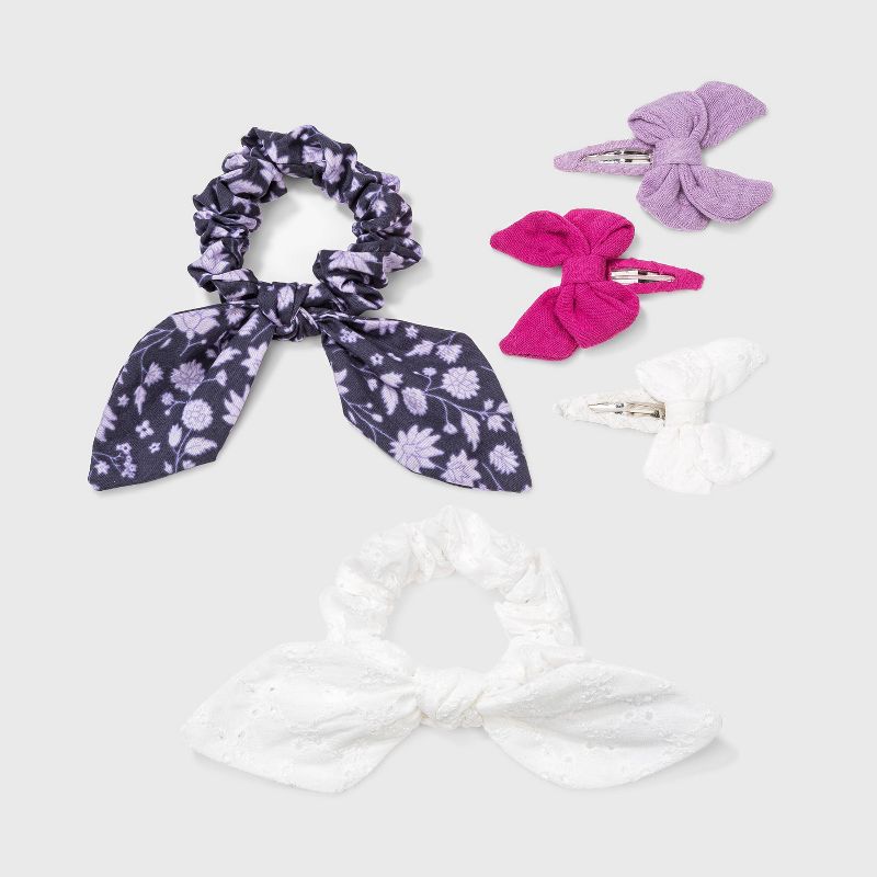 Girls' 5pk Tail Twister and Bow Hair Clip - Cat & Jack™