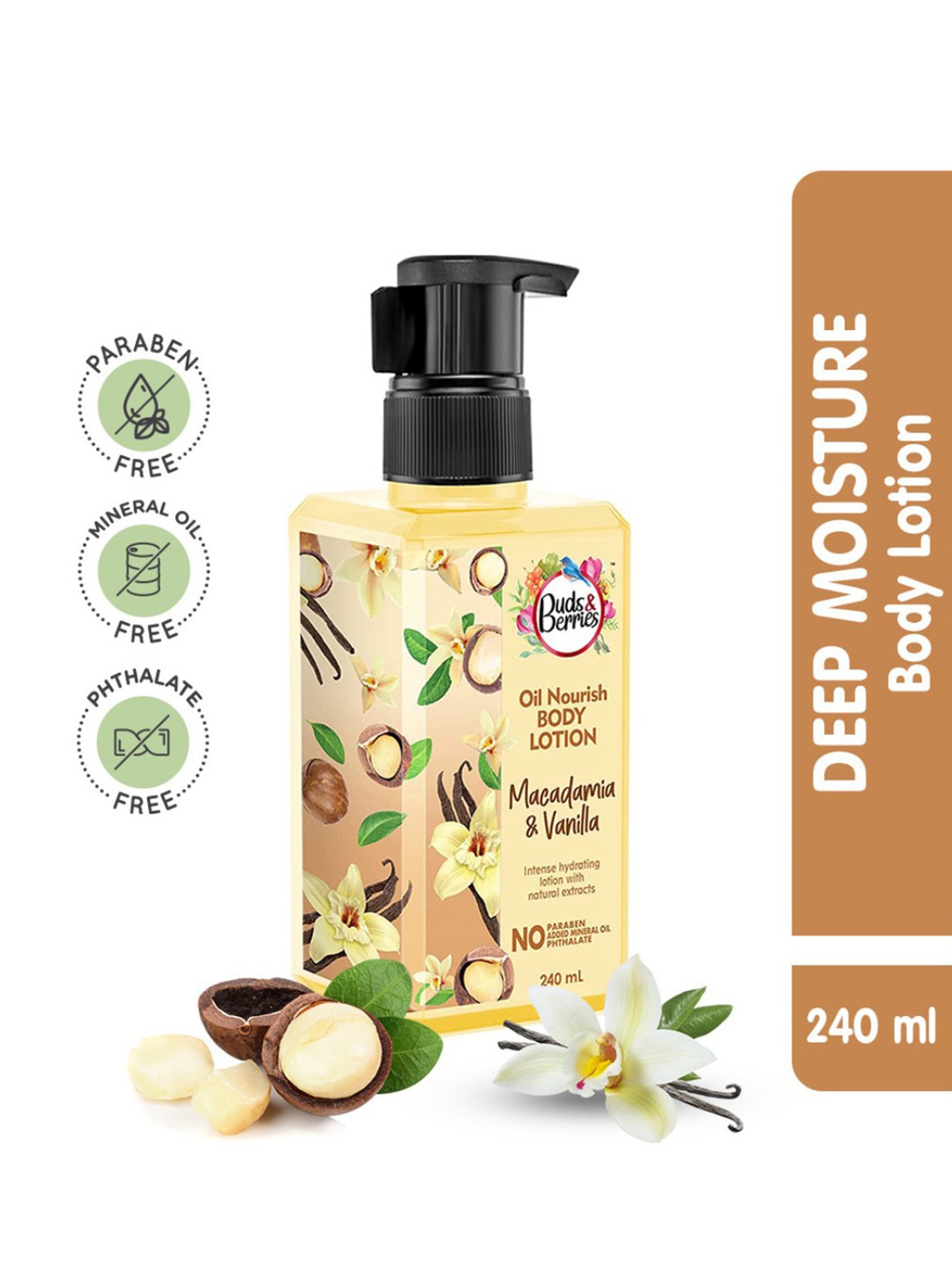 Buds & Berries Macadamia & Vanilla Oil Nourish Body Lotion - 240 ml