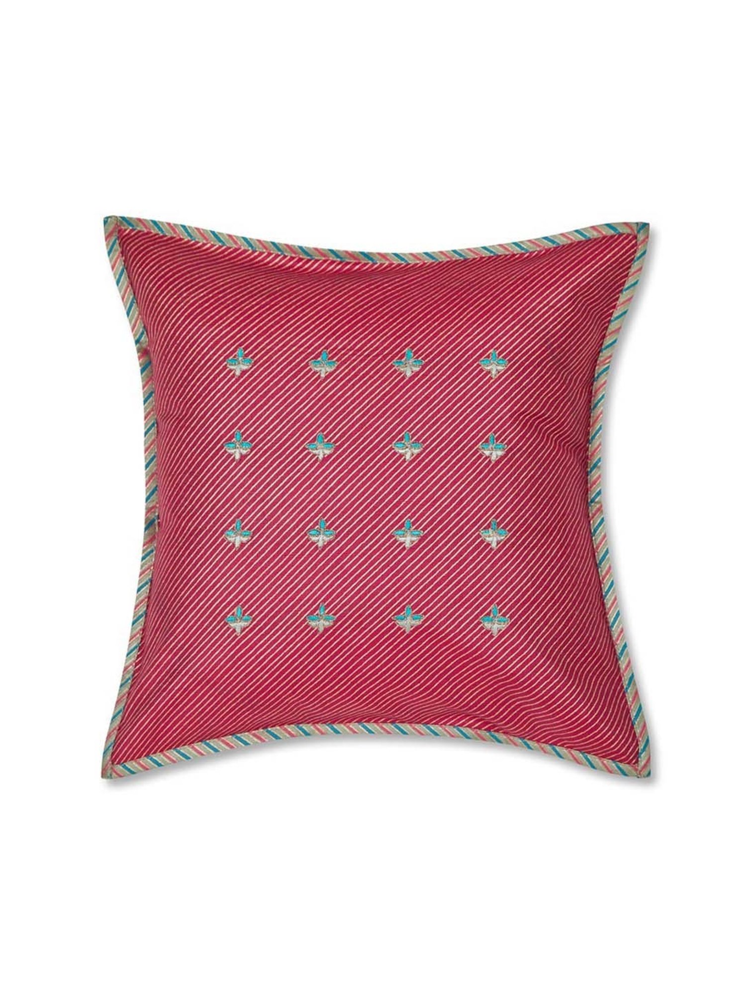 Fabindia Haveli Pink Viscose Cushion Cover
