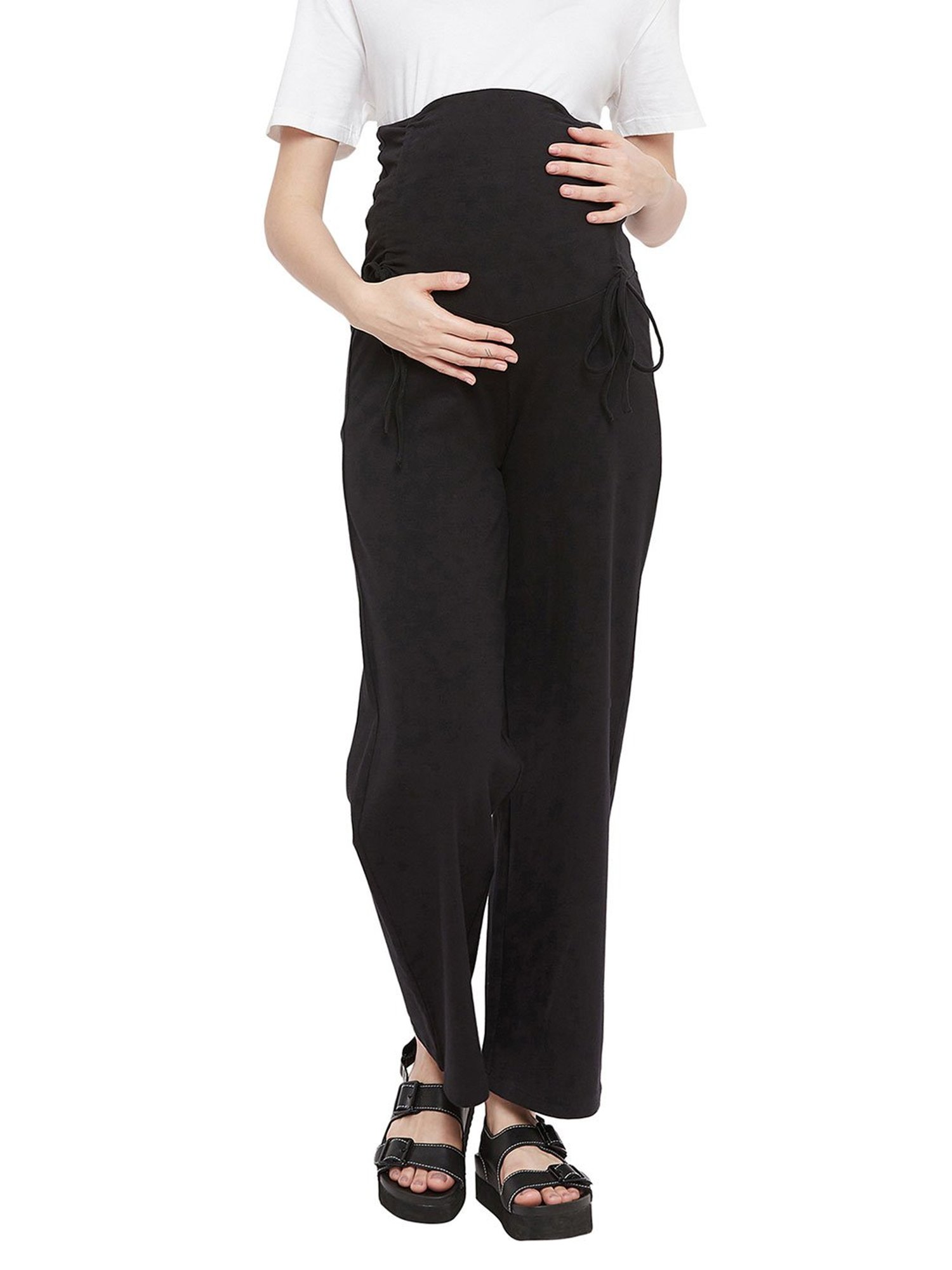 Hypernation Black Regular Fit Maternity Pants