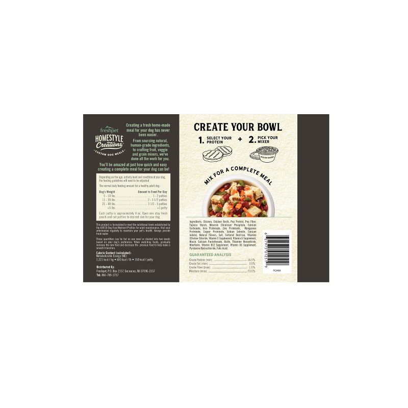 Freshpet Homestyle Creations Chicken Recipe Patties Refrigerated Wet Dog Food - 1lb