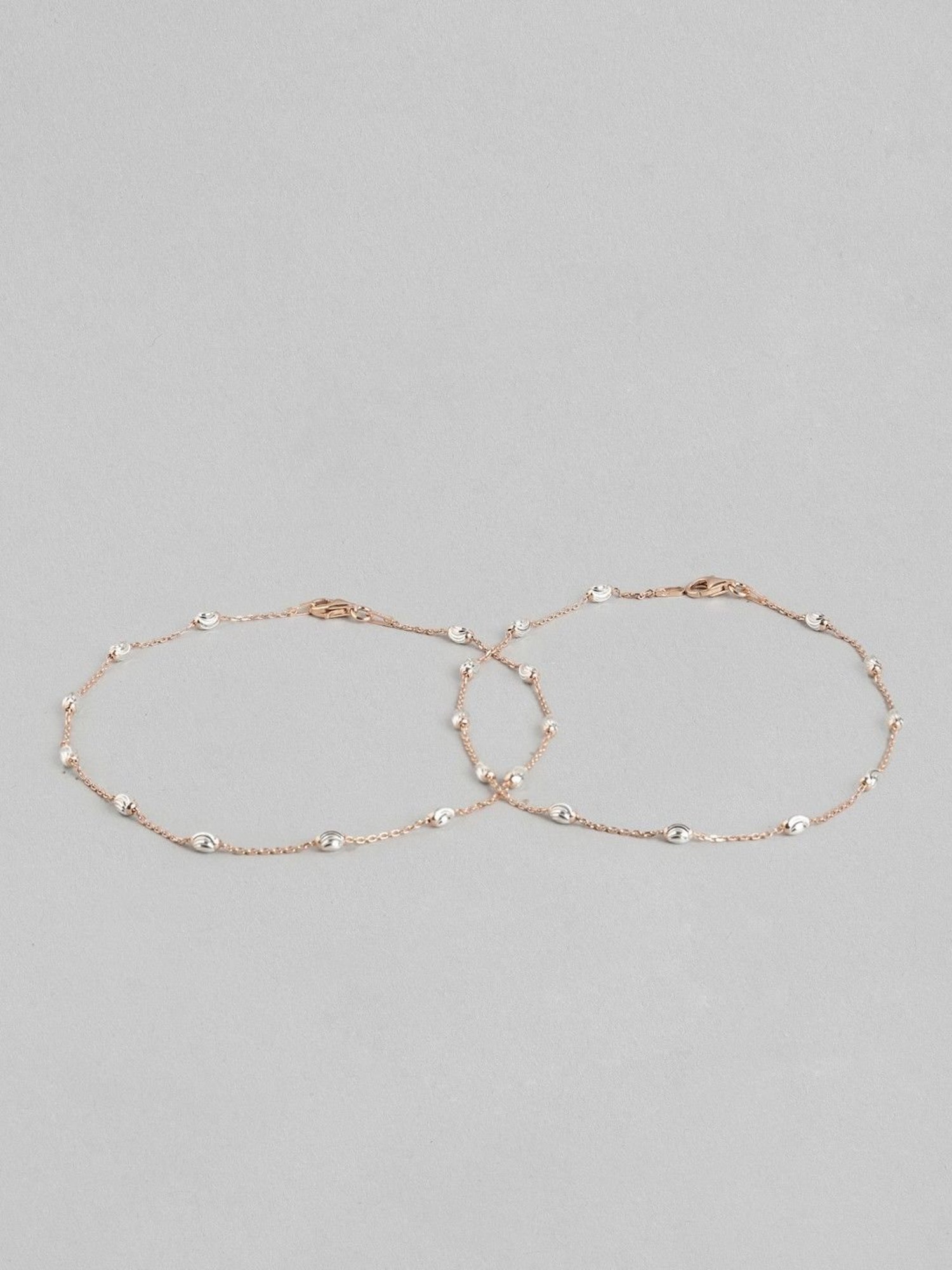 Zavya 92.5 Sterling Silver Anklet for Women - Pair of 2