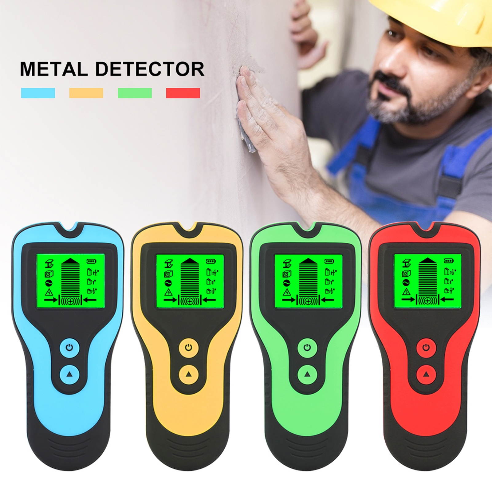 LCD Display Screen 3 In 1 Metal Detector Stud Sensors Scanner AC Voltage Live Wire Detector Multifunction Utility Tool