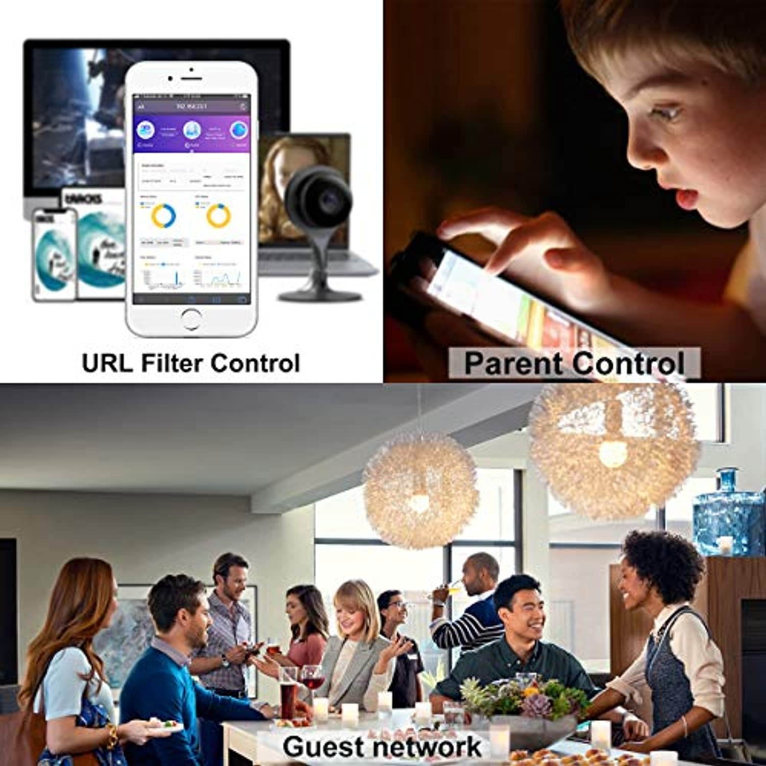 AX1500 WiFi 6 Router AX for Whole Home, Dual Band Wireless Router with 2 Gigabit Ethernet Ports 802.11ax Up to 1500 sq. ft. Coverage  and  40+ Devices, OFDMA, MU-MIMO, WDS, Adaptive Qos  a (EP-AX1500)