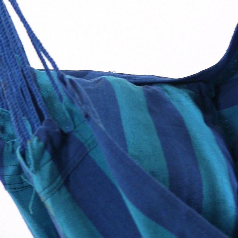 Sunnydaze Double Cushion Hanging Rope Hammock Chair Swing for Backyard and Patio - Ocean Breeze/Oasis - 2-Pack