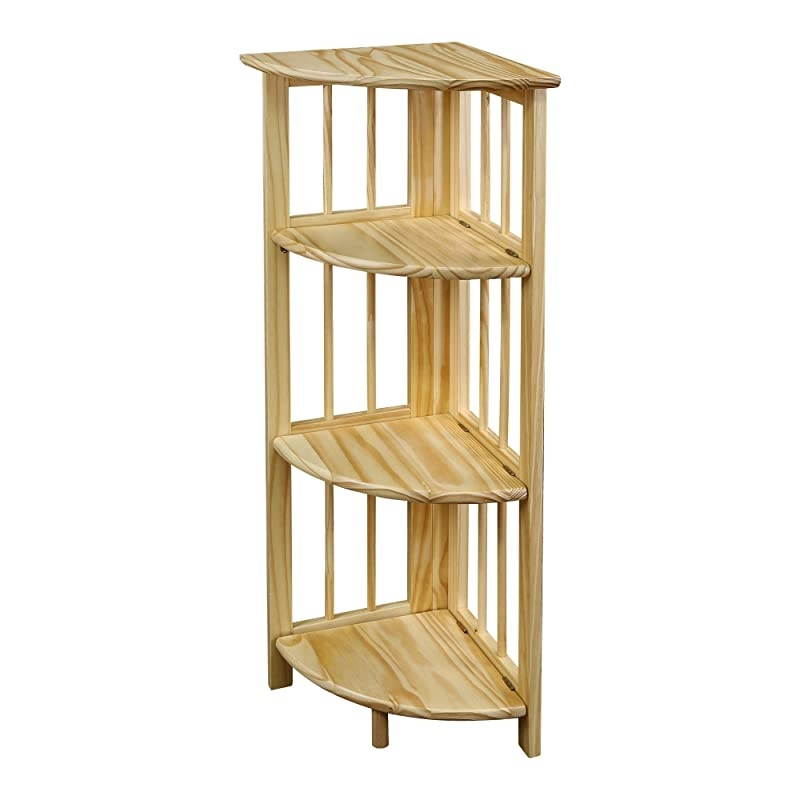 4Shelf Corner Folding Bookcase Natural