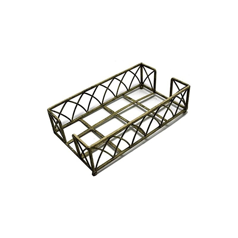 Arch Design Guest Towel Napkin Holder Caddy, 9 x 5.25-Inches, Antique White,BID58
