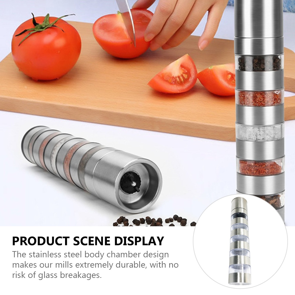 Salt and Pepper Grinder Stainless Salt Grinders and Pepper Mill Set with Rotor