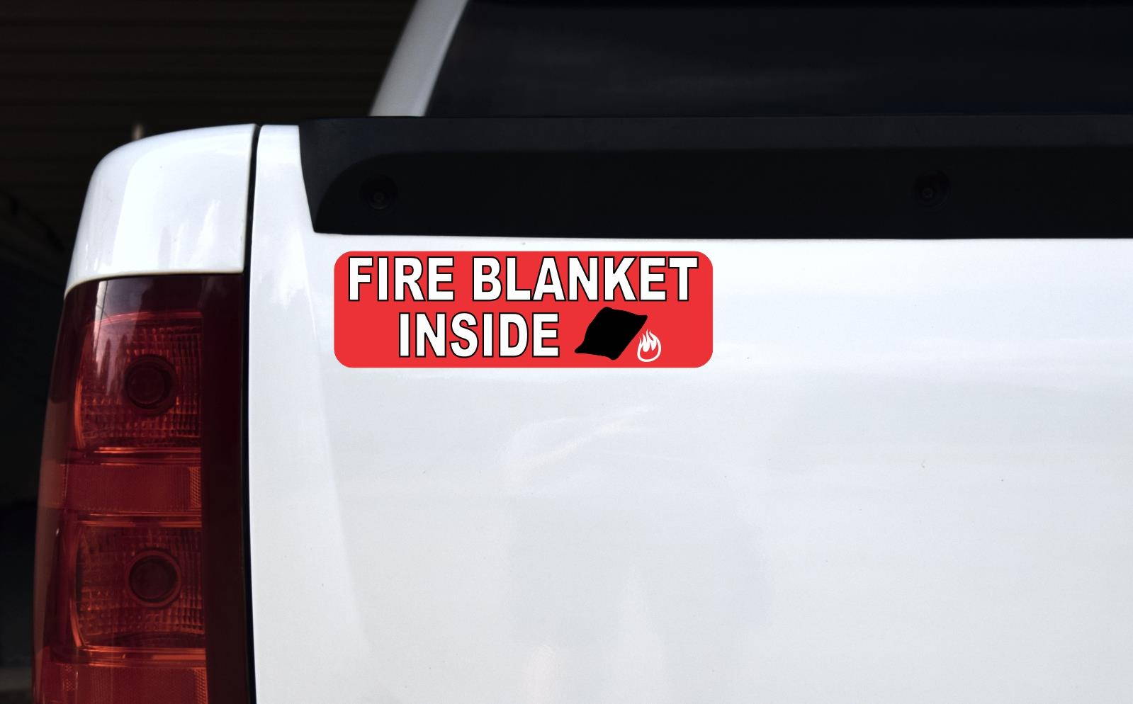 StickerTalk Fire Blanket Inside Vinyl Sticker, 10 inches by 3 inches