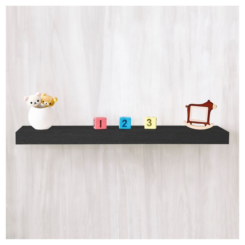 Way Basics 36" Eco Wall Shelf Floating Shelf Black