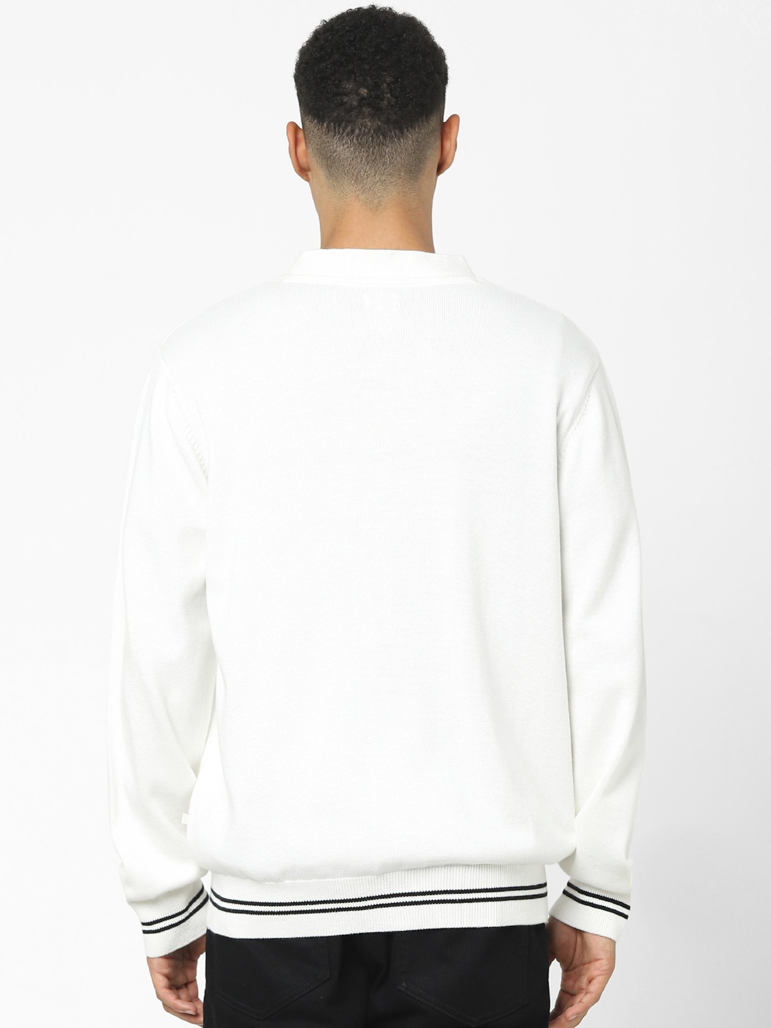 Duke Wine Self Striped Sweater