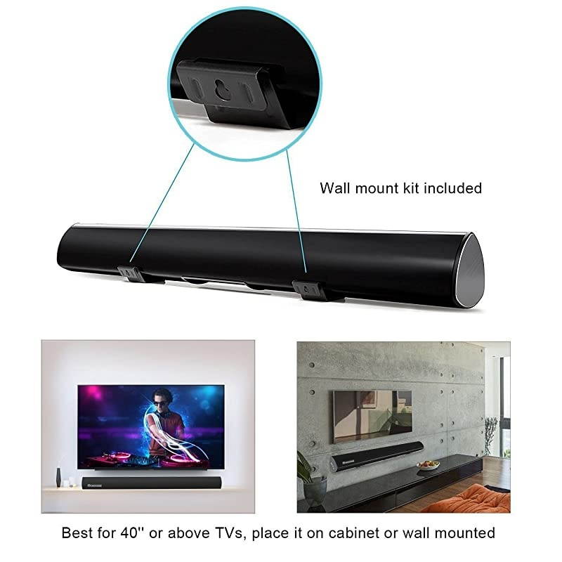 Soundbar TV Sound Bar with Bluetooth and 3D Surround Sound40Inch 105dB Remote Control Deep Bass Wallmountable 2020 Updated Model S9920