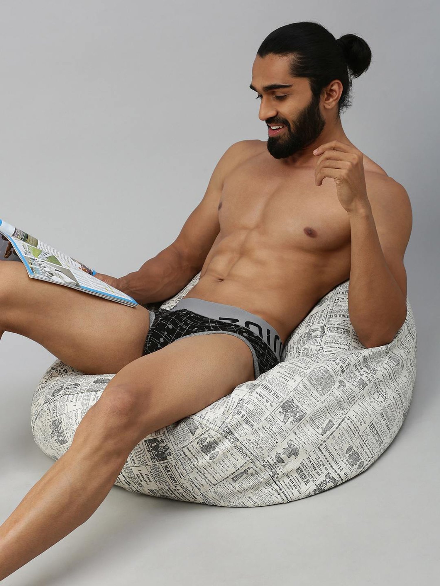 Zoiro Black & Blue Regular Fit Printed Briefs - Pack Of 2