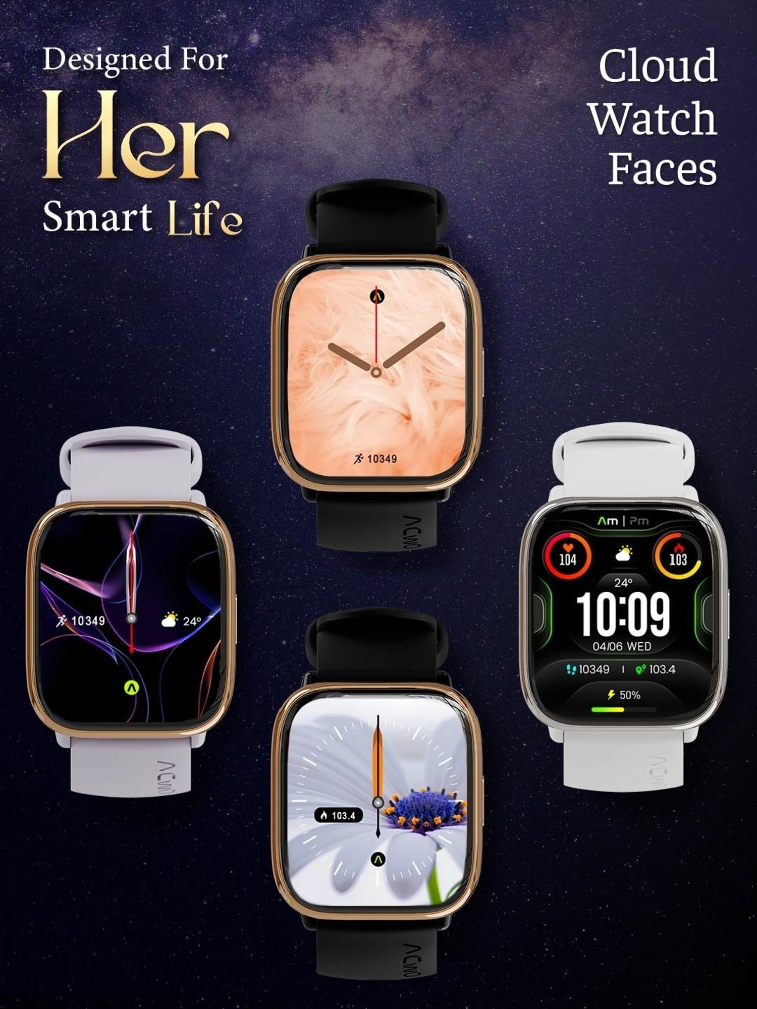 ACwO FwIT Play BT Calling Smartwatch with 1.75 inch TruTouch AMOLED Display (Purple)