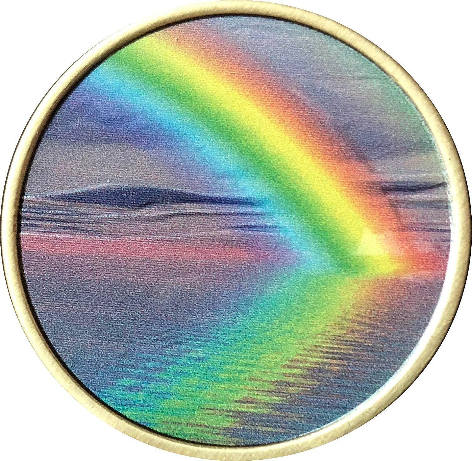 Serenity Peace Within The Storm Color Rainbow Bronze Medallion Chip