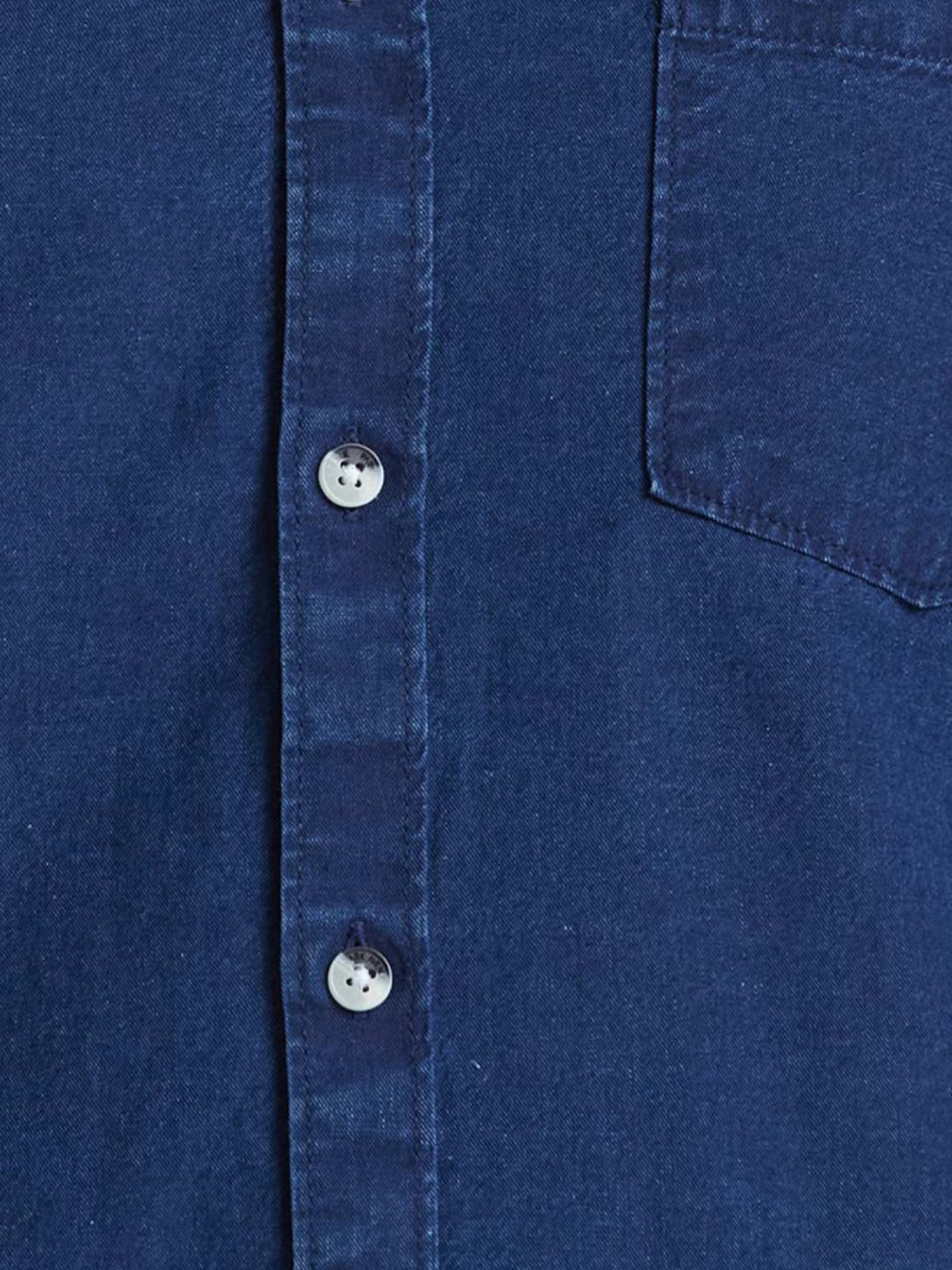 Park Avenue Blue Cotton Slim Fit Denim Shirt