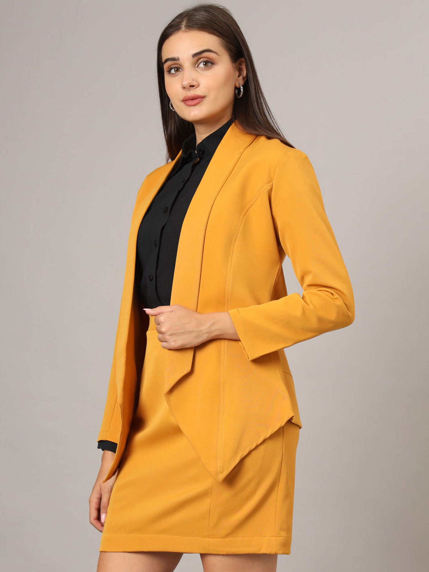 BRINNS Mustard Blazer With Skirt