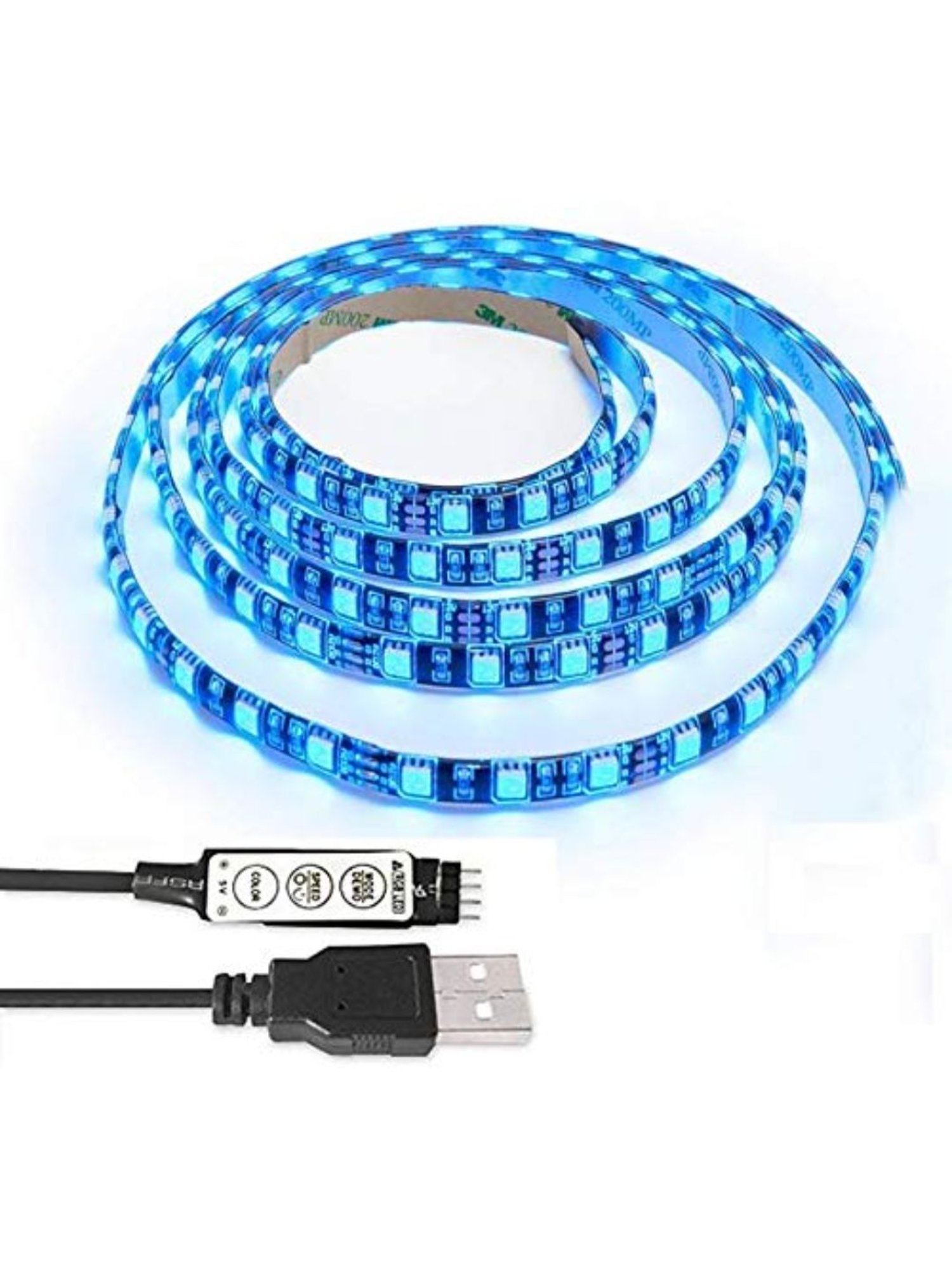 XERGY USB 5V 5050 RGB LED Flexible Strip Light Multi-Color Lighting Kit, (3 Meter for 40-49" TV s)