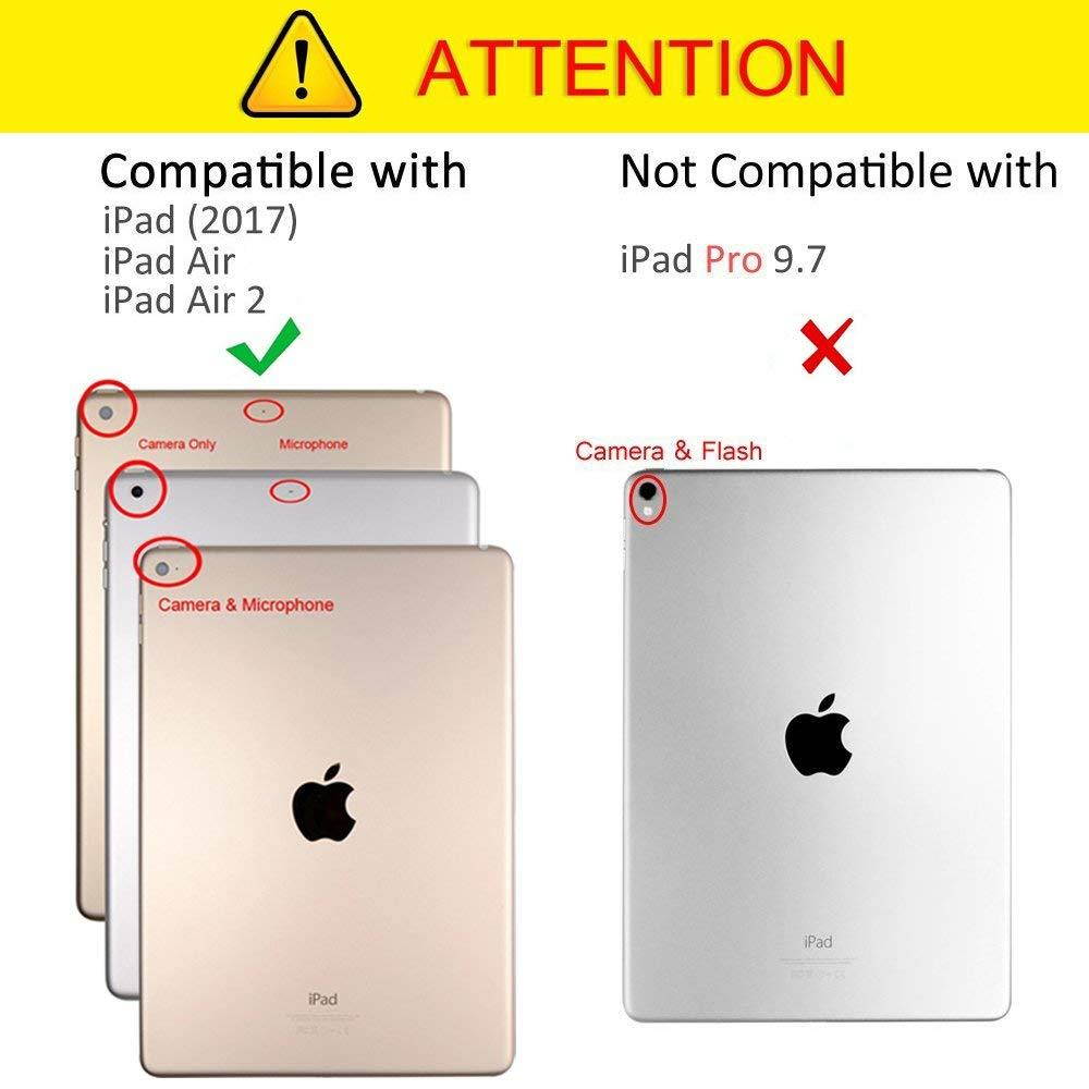 iPad 2018 2017 9.7 Inch Case/iPad Air 2 Case/iPad Air Case,Dteck PU Leather Smart Multi-Angle Stand Protective Cover Auto Wake/Sleep Feature Case for iPad 2017 2018 9.7 Inch,iPad Air 1 2,Town