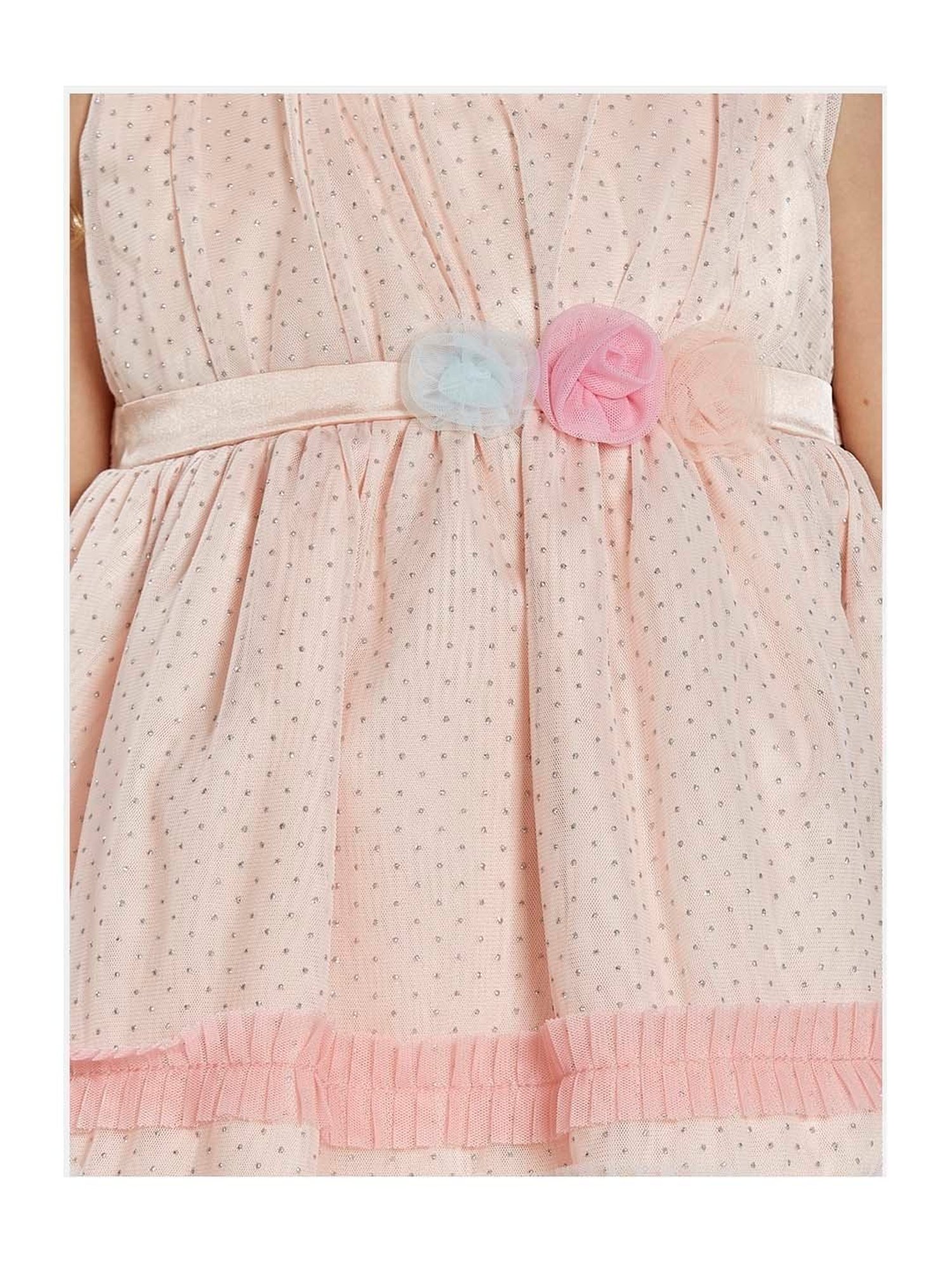 Peppermint Kids Peach Embroidered Dress