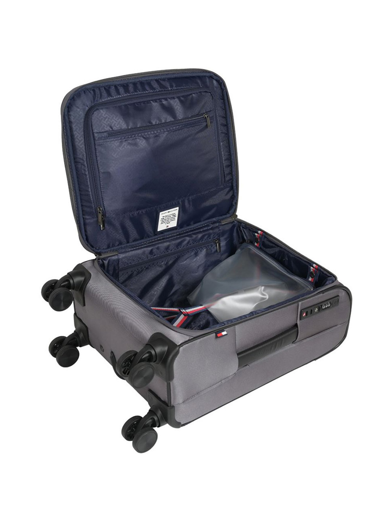 Tommy Hilfiger Westfield Grey Solid Soft Cabin Trolley Bag - 55 Cms