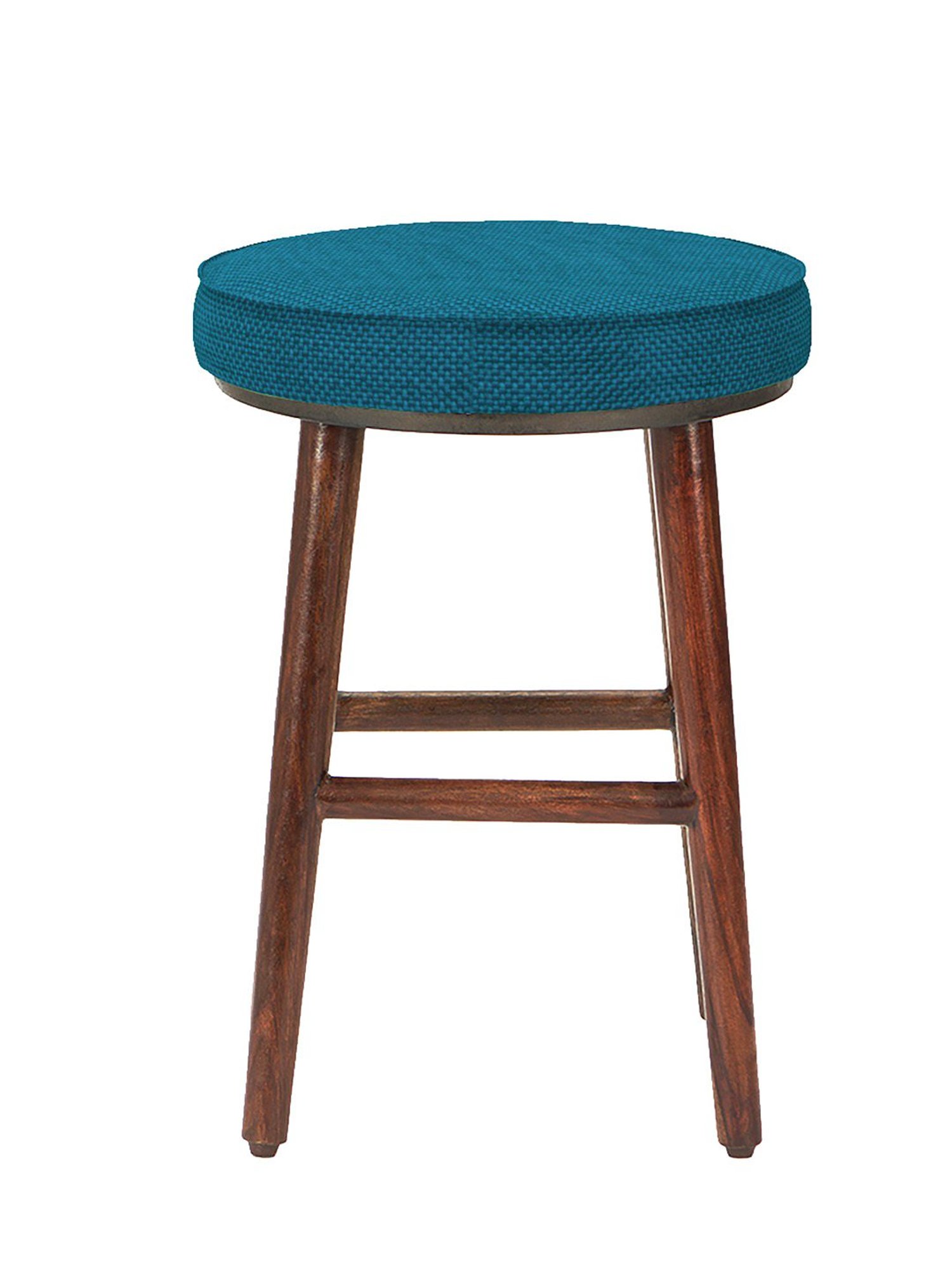 Chumbak French Sahara Solid Mustard Yellow Wood Ottoman