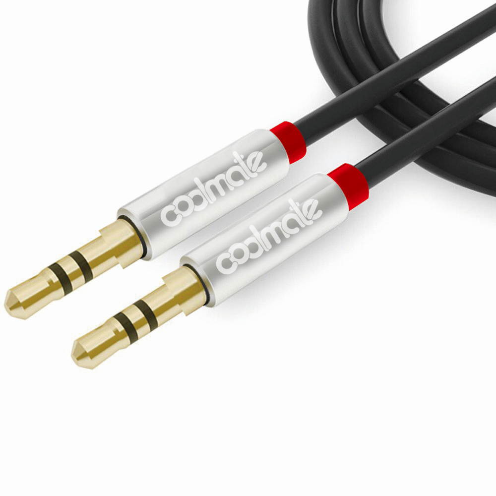 AUX Cable [ 2/Pack 4ft/1.2M - Copper Shell, Hi-Fi Sound Quality] - 3.5mm Audio Cable Male to Male / Auxiliary Cable / Aux Cord for Car Stereos, iPod, iPhone, Beats, Skullcandy and More (Black)