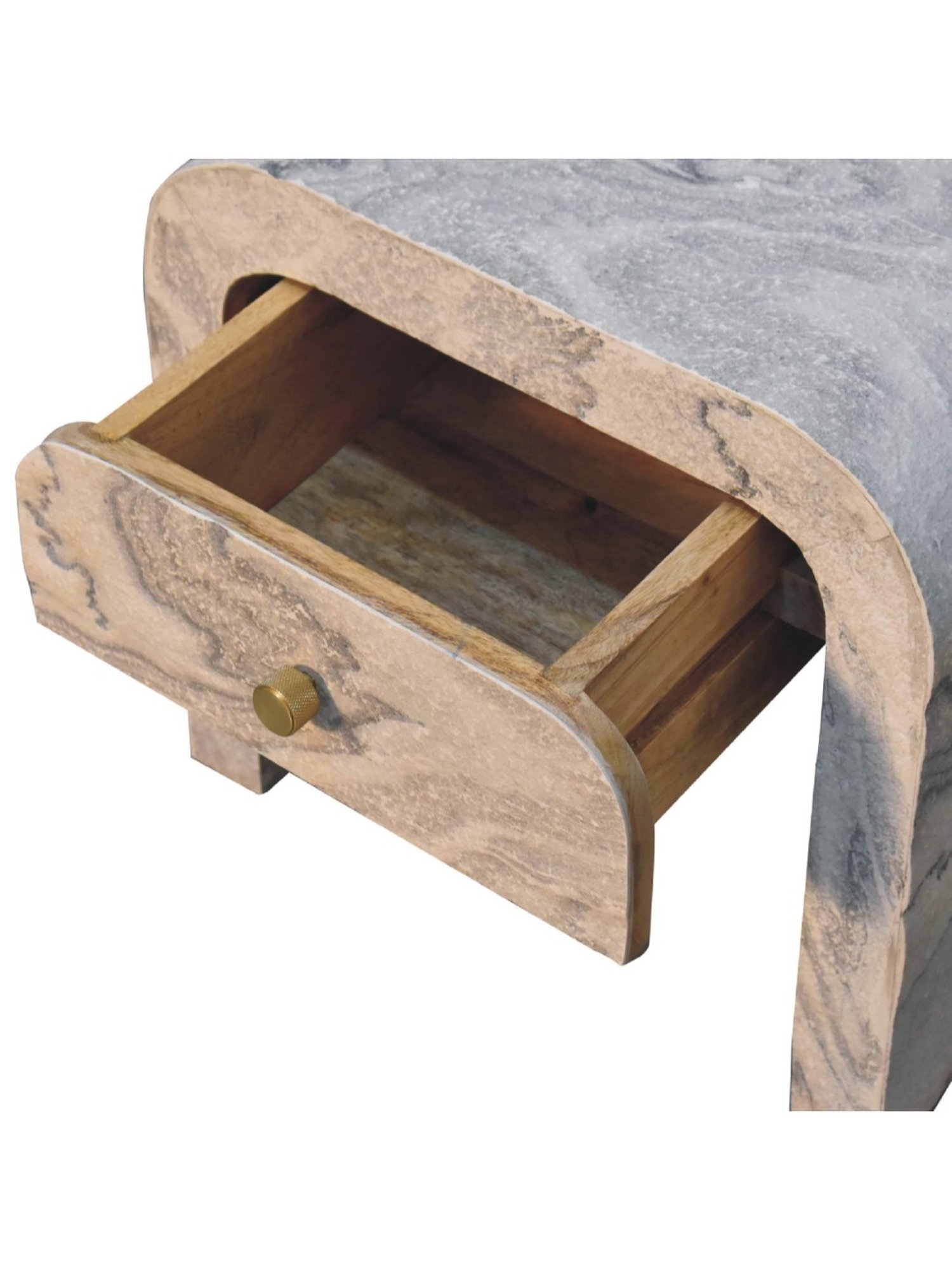 Sleepyhead Ally Teak Brown Sheesham Wood Bedside Table